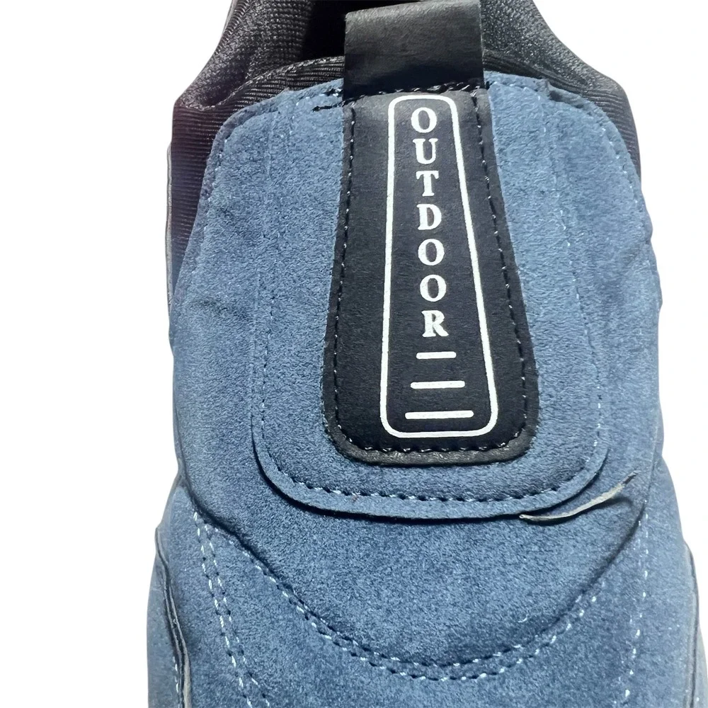 Mens Blue Suede Slip On Shoes Size 38/ US 6.5 Athletic‎ Hiking Walking Sneakers